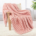 Whale Flotilla Throw Blanket for Couch with Jacquard Pattern, Fuzzy Soft Cozy Exquisite Blankets for All Season, Warm and Fluffy, 50x60 Inch, Pink
