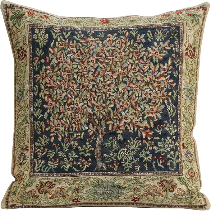 Charlotte Home Furnishings Throw Pillow Covers 16x16 in Green Pastel Decorative Couch Pillow Cover Boho Decor European Tapestry Cushion Cases Living Room Cozy Home Decor Jacquard Woven Soft Cotton