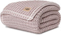 UGG Luna Knit Blanket Throw Cotton Chunky Soft Throw for Couch or Bed Cozy Warm Waffle Giftable Lightweight Blanket for Living Room Bedroom or Dorm Machine Washable, 50-inch x 70-inch, Quartz Pink