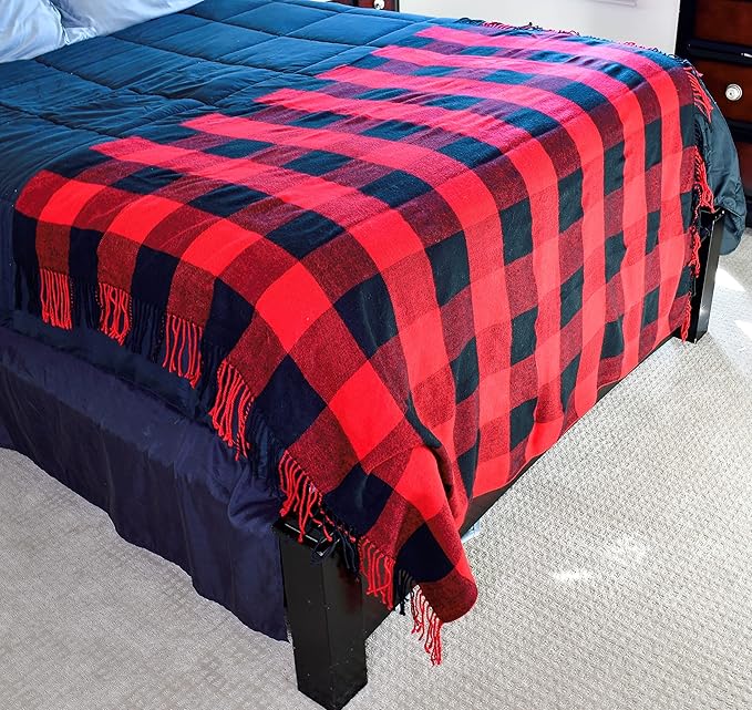 Blankets - Buffalo Plaid Throw Blanket - Decorative Classic Blanket - Comfortable & Ultra-Soft - Lightweight & Indoor Outdoor Blanket, Living Room, Couch, Travelling Good for All Seasons, Gift for Him