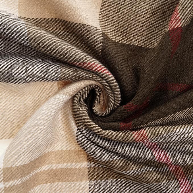 BATTILO HOME Brown Plaid Throw Blanket for Couch - Fall Plaid Blanket Buffalo Plaid Blankets - Lightweight Farmhouse Outdoor Throw Blankets for Bed, Sofa (50"x60", Coffee)
