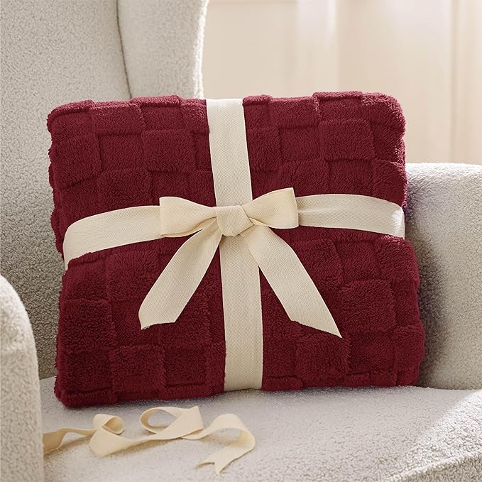 Bedsure GentleSoft Blankets Queen Size for Bed - Super Soft Cozy Blanket for Women Men Girls, Large Fuzzy Fleece Throw for Bedroom Decor, Red, 90x90 Inches