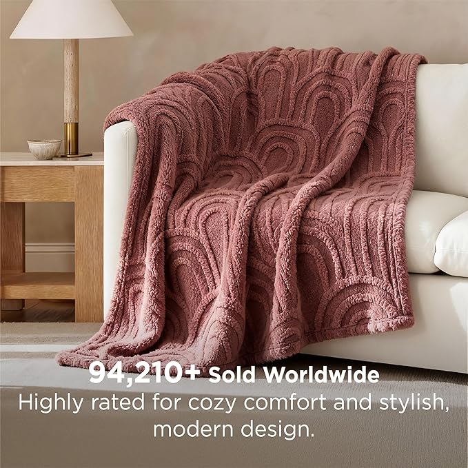 Bedsure GentleSoft Pink Throw Blankets for Women - Super Soft Cozy Fleece Christmas Throw Blankets for Women Girls, Pink Christmas Decor Gifts for Home, Room, Office, Dusty Rose, 50x60 Inche