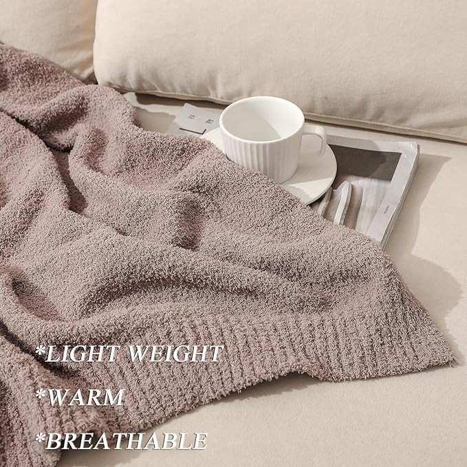 bearberry Super Soft Fluffy Throw Blanket Lightweight Cozy Warm Throw Blankets for Couch Bed Sofa All Season (Rose Taupe, 50”x60”)