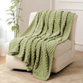 FY FIBER HOUSE Fleece Blanket Queen Size for Bed 300GSM Super Soft Plush Fuzzy Blankets and Throws for Sofa Couch Office, 90x90 Inches, Sage Green