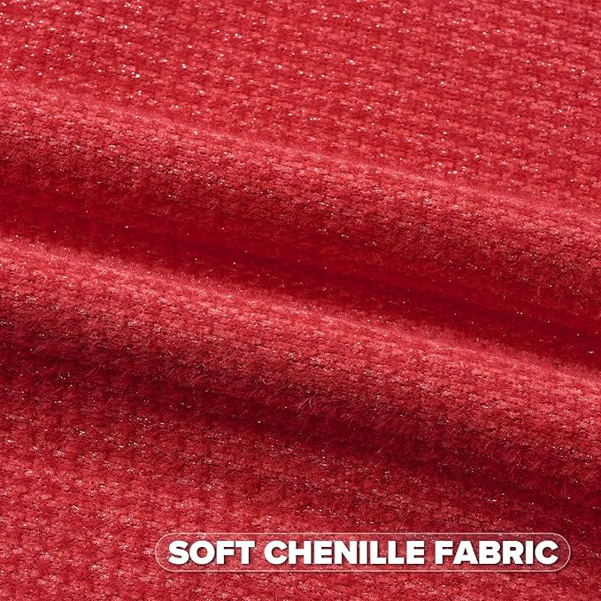 FUTEI Valentine's Day Red Decorative Throw Pillow Covers 18x18 Inch Set of 2,Soft Houndstooth Gingham Textured Cushion Case,Modern Home Decor for Couch Bed Living Room