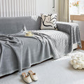 HANDONTIME Couch Cover for Kids Chenille Sofa Covers for 3 Cushion Couch Corduroy Jacquard Couch Slipcover Simple Sofa Seat Cover Couch Protector Loverseat Cover Futon Cover 71" X134", Dark Grey
