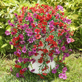 Artificial Flowers for Outdoors Spring Decor, 6 Bundles UV Resistant Realistic Fuax Silk Hanging Flowers, Fake Plants for Planter Indoor Outside Garden Porch Patio Balcony Yard Farmhouse