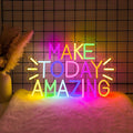 Neon Lights for Wall Decor - Make Today Amazing Neon Signs for Bedroom, Inspirational and Postive Led Neon Light sign for Classroom, Dorm, Office, Cafe, Dimmable Switch USB Power, Adhesive Hook Included
