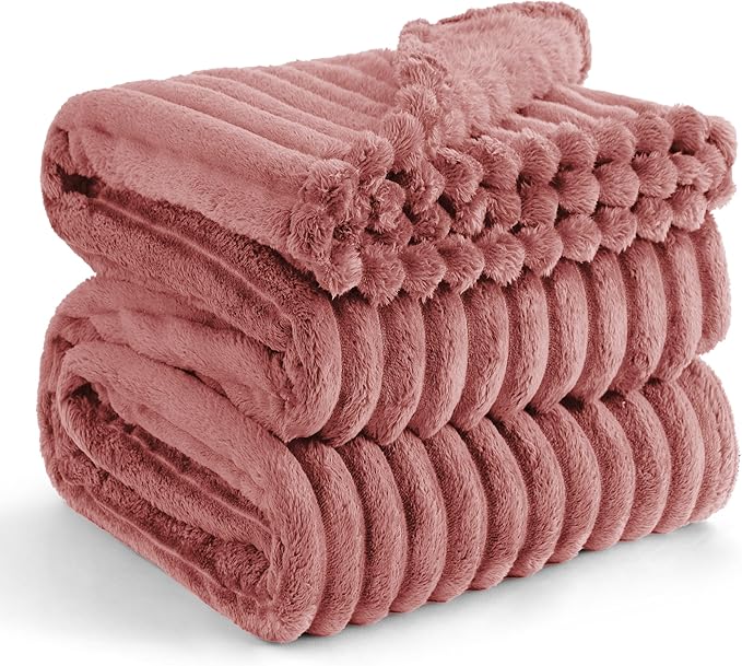 Bedsure GentleSoft Dusty Pink Fleece King Blanket for Couch - Super Soft Cozy Blankets for Women, Cute Small Blanket for Girls, 108x90 Inches