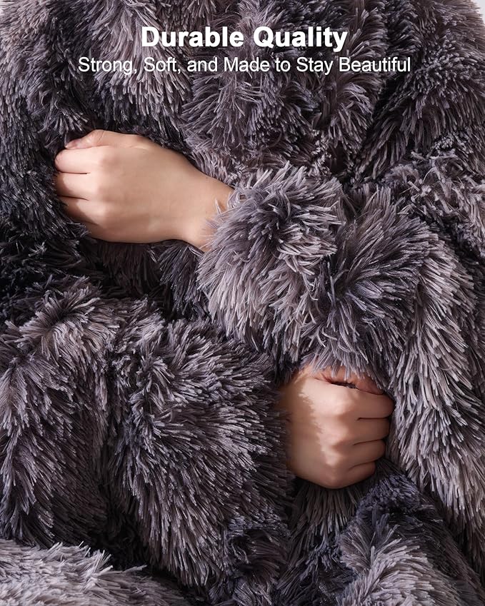 Super Soft Fluffy Faux Fur Sherpa Fleece Blankets Queen Size for Bed, Bedroom Decor Winter Big Blankets Thick Warm, Fuzzy Plush Heavy Bedding Cozy Gifts for Women Men Mom Dad, 90" x 90"
