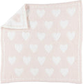 Barefoot Dreams CozyChic Dream Receiving Baby Blanket, Ultra Soft Plush Microfiber Baby Blankets for Boys and Girls, Lightweight Cozy Comfort, Machine Washable, 30" x 30", Pink-White Hearts