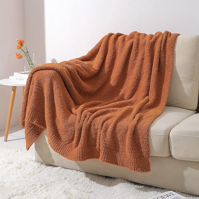 bearberry Super Soft Fluffy Throw Blanket Lightweight Cozy Warm Bed Blankets for Couch Bed Sofa All Season (Caramel, 60”x80”)