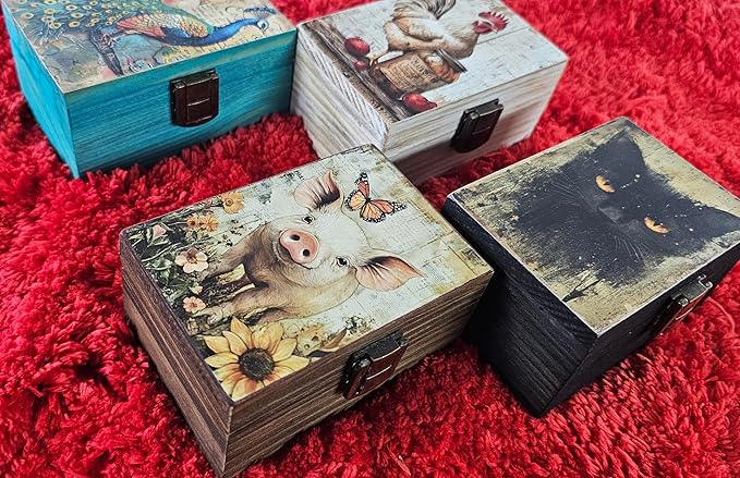 RK Collections Pig Trinket Box I Animal Jewelry Keepsake Box I Pig Lovers Gift Idea For Animals (4x2.75)
