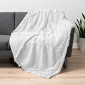 PAVILIA White Fluffy Throw Blanket for Couch, Twin Bed, Fuzzy Blanket for Women Men, Furry Plush Warm Blanket Bed Sofa, Super Soft Thick Faux Fur Sherpa Blanket Throw, 60x80