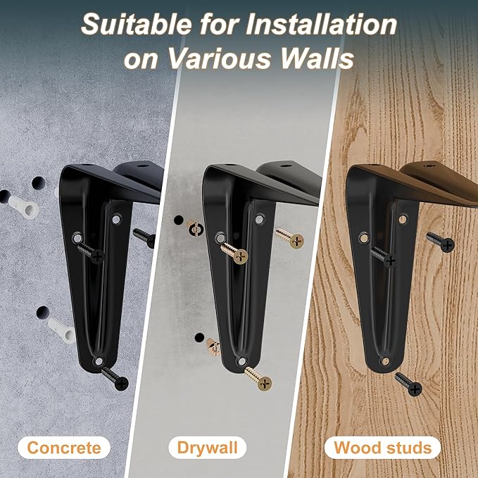 SKYSEN Floating Shelves for Wall Set of 6, 15.7in Wood Wall Shelf for Decor, Bathroom, Bedroom, Storage, Book,Kitchen, Living Room - Dark Brown(fs-40-d)