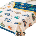 Scientific Sleep Underwater Scuba Cat Kitty Diver Submarine Fish Sea 100% Cotton Muslin Blanket Throw Cover for Kids Child Bed Couch Sofa Modern Fun Bedding Bedspread Coverlet Twin 60 in x 80 in