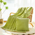 Bnuitland Flannel Throw Blanket, 300 GSM Fleece Cozy Warm Soft Home Decor Lightweight Bed Sofa Blanket for Adults, Suitable for All Seasons(Fruit Green,50X71 inches with Pillow Cover)