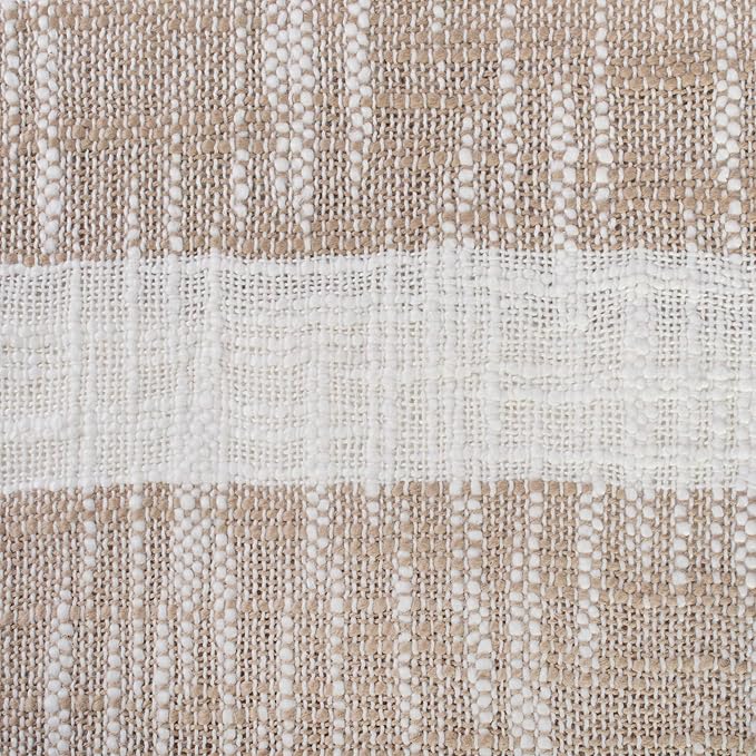 DII Mid-Century Modern Slub Stripe Woven Throw, Taupe, 50x60