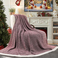 NEXHOME PRO Soft Twin Blankets for Couch, Reversible Warm Blankets Cozy Knit Blanket for Women, Fuzzy Plush Lightweight Throws for Sofa, Bed, Picnic, Wine 60 x 80 inches