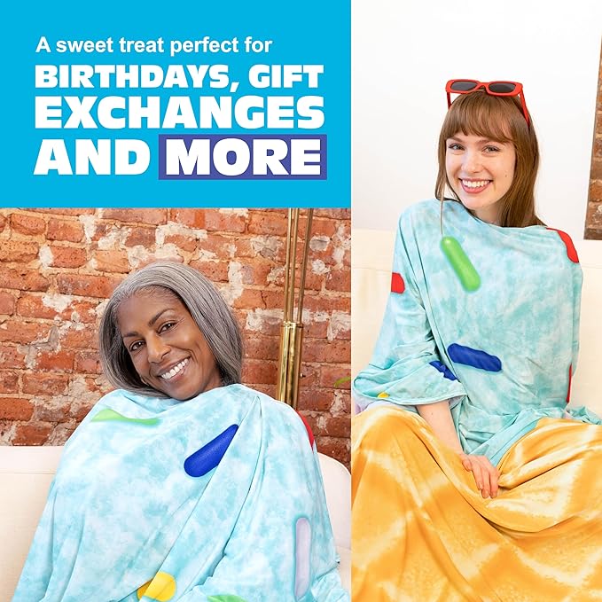 Cozy Concepts Co. Ice Cream Easter Cooling Blanket, Cool Stuff for Cozy Days and Nights, Easter Basket Gift for Kids, Includes 1 Soft Blanket with Ice Cream Design