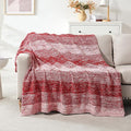 Throw Blanket, Red Gradient Soft Cozy Fluffy Knitted Throw Blankets for Couch, Sofa, Bed, Chair, Warm Fuzzy Plush Travel Picnic Lightweight Blanket, 50x60 inches