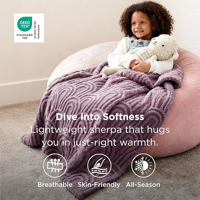 Bedsure GentleSoft Purple Throw Blanket for Couch - Super Soft & Cozy Summer Blankets for Women, Fluffy Fleece Throw for Girls, for Women, Ideal for Room, Home & Bedroom Decor, 50x60 Inches