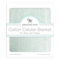 Amazing Baby Cellular Blanket, Premium Cotton Knit, Ultra Soft, Breathable, Cozy Gift for Baby Boys and Girls, Favorite Toddler Blanket, 44 x 44 inches (112 x 112 cm), Soft SeaCrystal