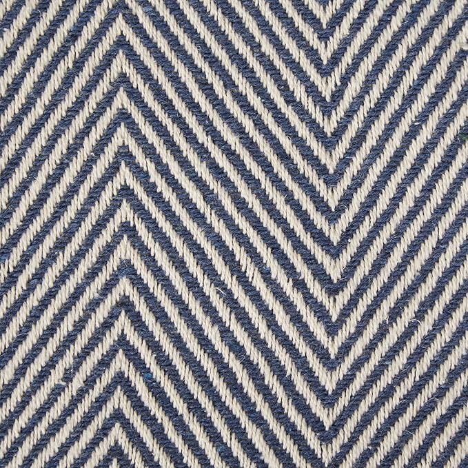 DII Rustic Farmhouse Cotton Chevron Blanket Throw with Fringe for Chair, Couch, Picnic, Camping, Beach, & Everyday Use, 50 x 60 - Urban Chevron French Blue