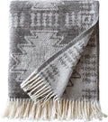 Woolrich Cotton Blend Jacquard Throw with Fringe Edge, Lightweight All-Season Decorative Throw Blanket, Machine Washable, Oeko-TEX Certified, Grey Aztec, 50"x60"