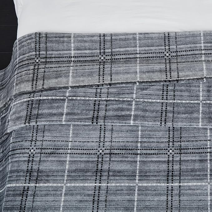 Soft Cozy 120x120 Inches Seamless Oversized King Fleece Blanket, Line Pattern Giant Huge, Extra Large 10'x10' California King Blanket for Sofa, Family, Travel, Line Dark Grey