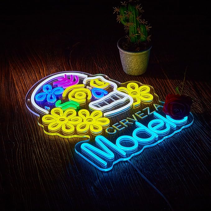 Neon Sign for Wall Décor Model Beer Bar Cerveza Neon Light Up Signs for Man Cave Pub Store Party Club LED Lights Decor