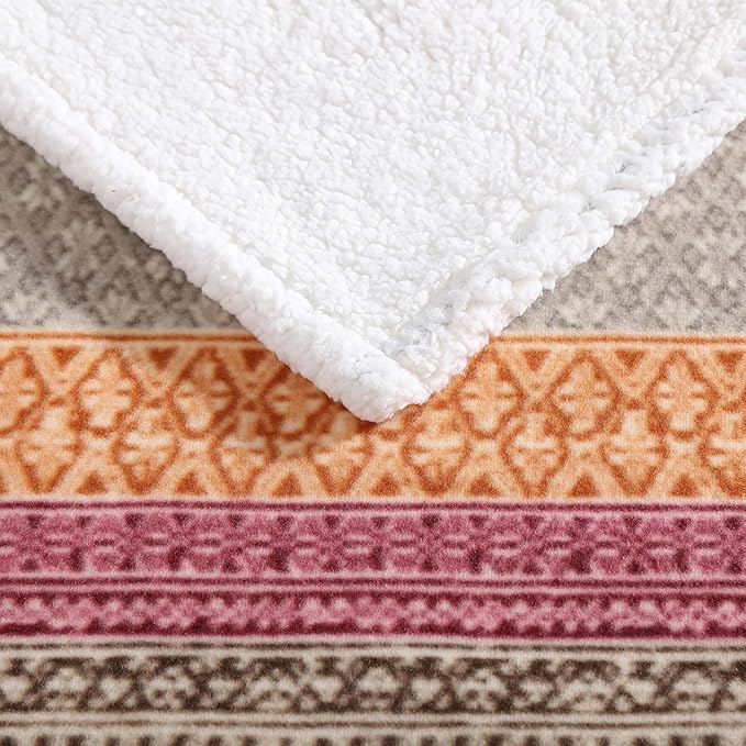 Eddie Bauer - Blanket, Super Soft Reversible Sherpa & Brushed Fleece Bedding, Ideal Throw Blankets for Couch, Plaid Home Design (Nordic Raisin)