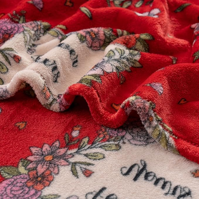 Berkshire Velvetloft® Plush Throw Blanket – Ultra Soft & Cozy Gift for Mom, Women & Loved Ones, Perfect for Mother’s Day, Valentine’s, Birthday, and Everyday Use, Boquet Hearts Red, 50''× 60''