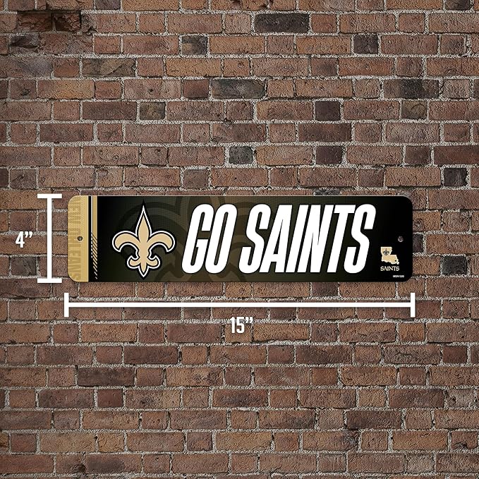 Rico Industries NFL Football Metal Street Sign 4" x 15" Home Décor - Bedroom - Office