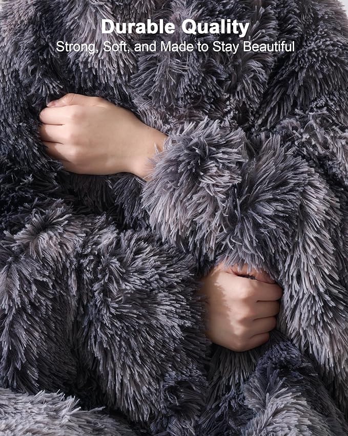 Super Soft Fluffy Faux Fur Throw Blanket for Couch, Fuzzy Sherpa Fleece Cozy Warm Gifts for Women, Room Decor Christmas Plush Thick Throw for Men, Minky Teen Gifts Winter Bedding, 50" x 60"