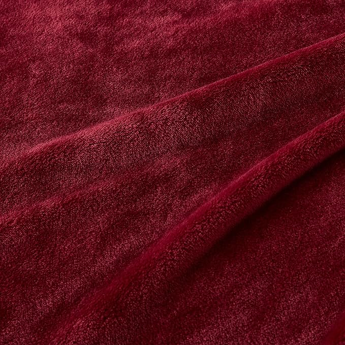 COOVA Oversized King Fleece Blanket 120x138 inches, Soft Cozy Warm Giant Extra Large 10'x11.5' Blanket for Bed, Sofa, Couch,Travel, Camping, California Huge Flannel Big Throw Blanket, Burgandy Red