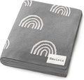 Gender Neutral Receiving Blanket 100% Cotton Buttery Soft Cozy Receiving Swaddle Crib Stroller Blanket for Shower Gift Registry for Newborns, Infants, Toddlers (Rainbow - Grey)