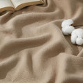 Bedsure GentleSoft 100% Cotton Large Throw Blanket for Couch 50x70 inches - Breathable and Lightweight, Soft Cozy Herringbone Woven Cotton Throw for Summer Spring, Light Brown Office Chair Blanket