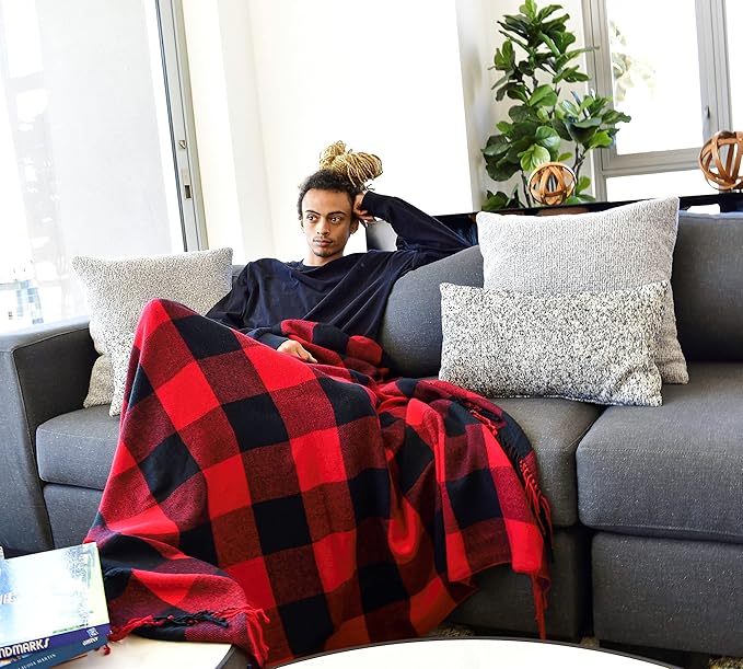 Blankets - Buffalo Plaid Throw Blanket - Decorative Classic Blanket - Comfortable & Ultra-Soft - Lightweight & Indoor Outdoor Blanket, Living Room, Couch, Travelling Good for All Seasons, Gift for Him