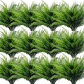 TURNMEON 20 Bundles Artificial Plants Outdoor Faux Boston Fern 17 Inch Long Length Summer Decor, Fake Plants UV Resistant No Fade Plastic Greenery Shrubs Flowers for Garden Porch Indoor Cemetery Decor