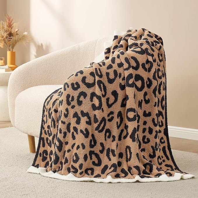 Snuggle Sac Ultra Soft Blanket Black Leopard Twin Size - Reversible Oversized Cheetah Bedding Blanket, Plush Throw Blankets for Bed, Sofa, Couch, Black Leopard, 60x80 inches