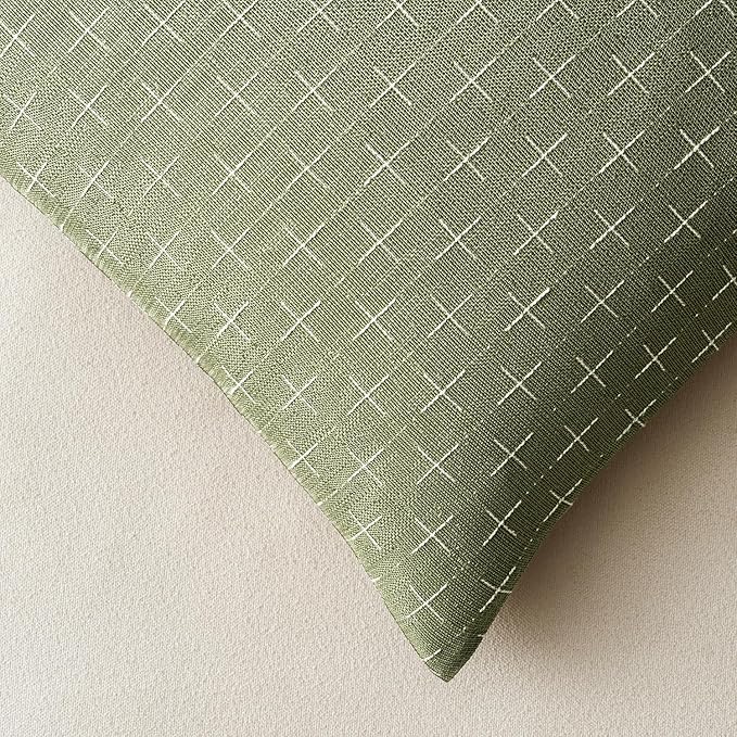 MIULEE Pack of 2 Decorative Burlap Linen Spring Throw Pillow Covers Farmhouse Pillowcases Modern Rustic Woven Textured Cushion Cover for Sofa Couch Bed 18x18 Inch Sage Green