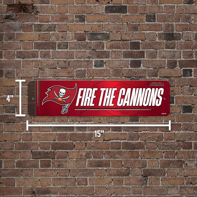 Rico Industries NFL Football Metal Street Sign 4" x 15" Home Décor - Bedroom - Office