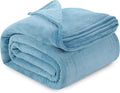 Utopia Bedding Washed Blue Fleece Blanket Queen Size Lightweight Fuzzy Soft Anti-Static Microfiber Bed Blanket (90x90 Inch)