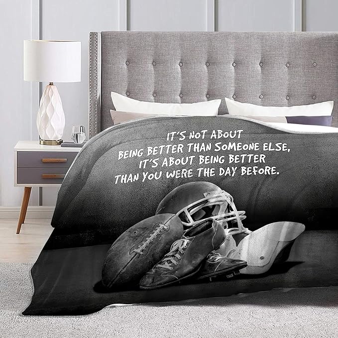 Sports Football Throw Blanket - Soft Warm Cozy Fleece for Boys Men Girls Women Kids Adults - Couch Sofa Bed 60"x50"