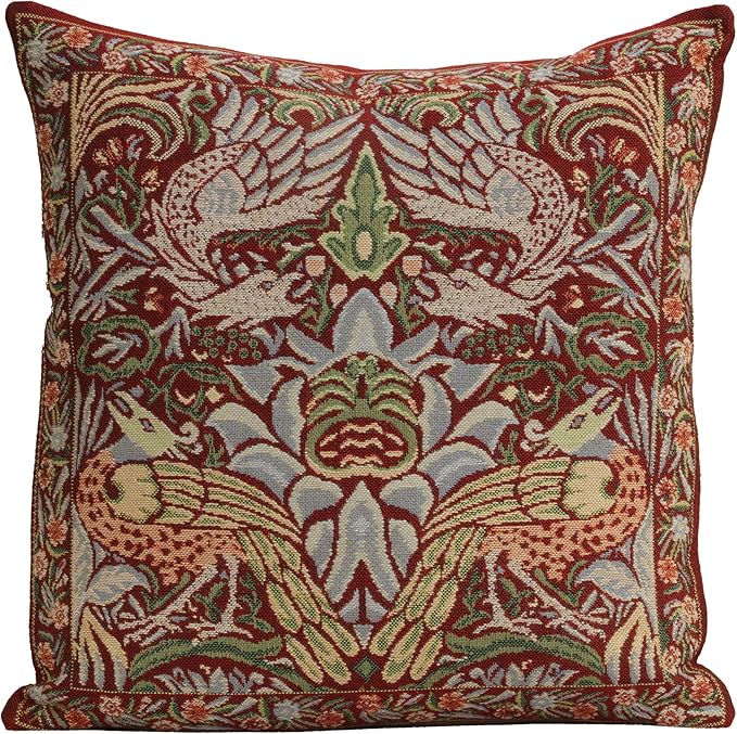 Charlotte Home Furnishings Throw Pillow Covers 16x16 in Red Dragon Decorative Couch Pillow Covers Boho Decor European Tapestry Cushion Cases Living Room Cozy Home Decor Jacquard Woven Soft Cotton