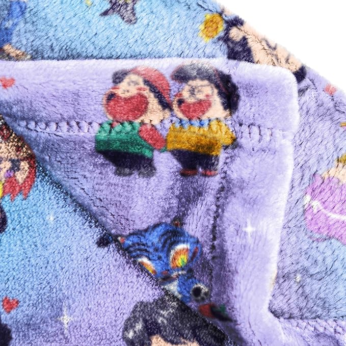 Jay Franco Kids Plush Throw Blanket – Ultra Soft Cozy Plush Fleece for Bed, Couch, Sofa, Home Décor, Official Licensed Huntrix and Saja Boys, Light Purple - Kpop Demon Hunters, 60x90 - Large Blanket