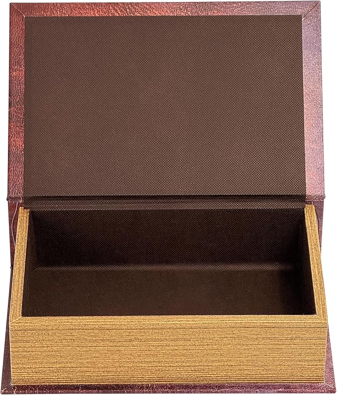 PACOLO Decorative Book Boxes, Faux Wood cover Storage for Hidden Jewelry, Money, and Cash (Hexagram)