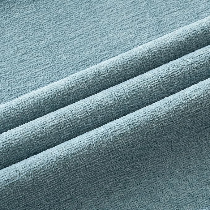 MIULEE Smoke Blue Couch Pillow Covers 22x22 Inch, Set of 2 Soft Chenille Decorative Euro Throw Pillow Covers Summer Farmhouse for Sofa Living Room Bed